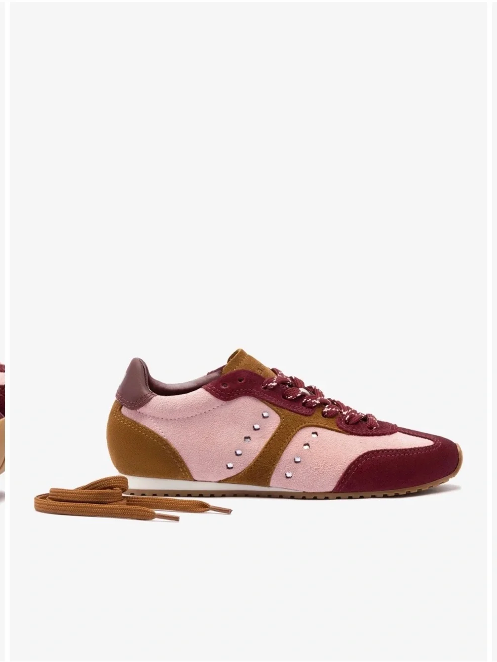 Women's Larroude Pink & Burgundy Casual Sneakers